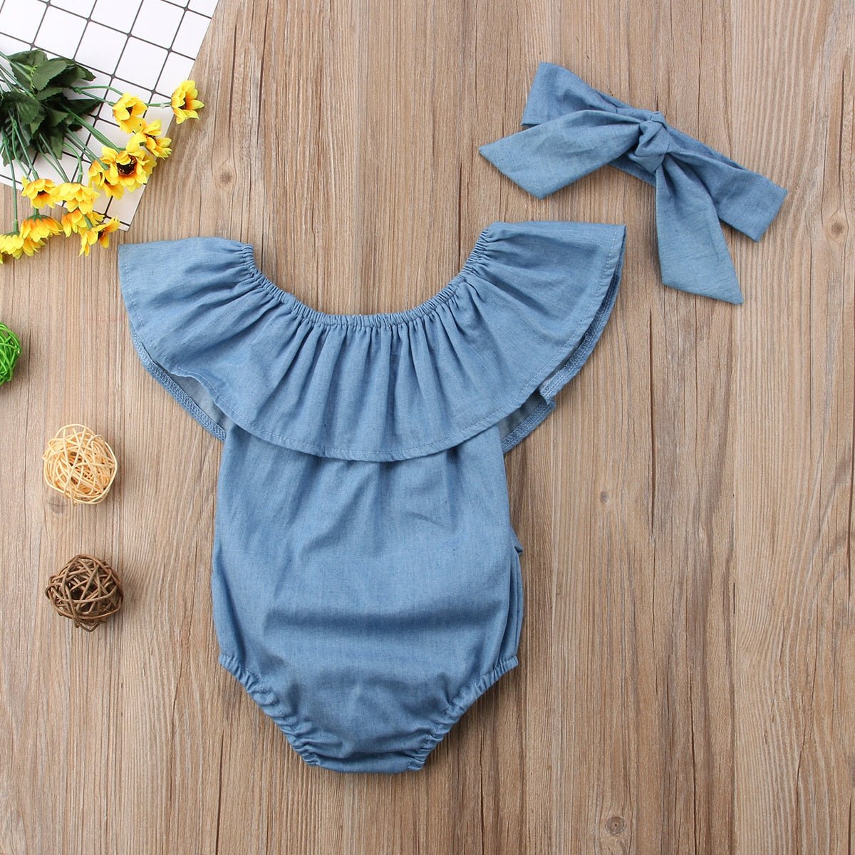 Newborn Baby Girls Front Bowknot Bodysuit - Kalizeh