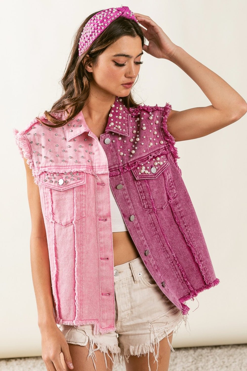 Pearl & Rhinestone Vest - Kalizeh