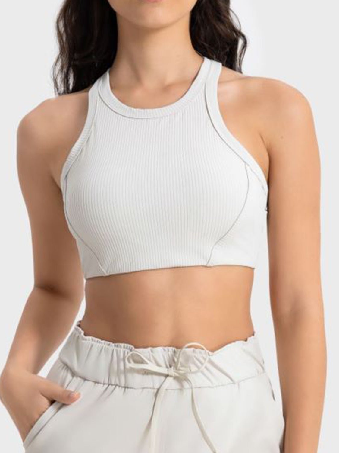 Performance-Driven Wide Strap Cropped Sport Tank - Kalizeh