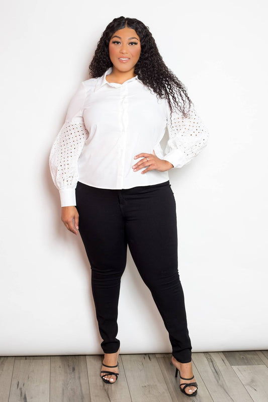 Plus Size Pristine White Blouse - Kalizeh