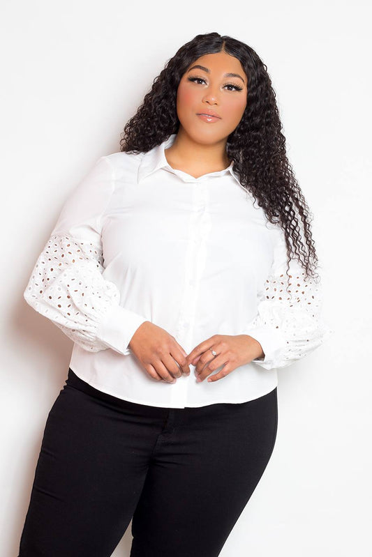 Plus Size Pristine White Blouse - Kalizeh