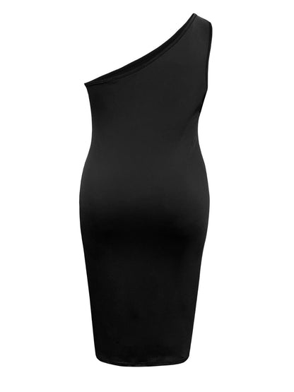 Plus Size Twisted One Shoulder Sleeveless Midi Dress - Kalizeh