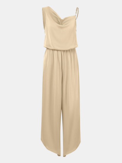 Radiant Grace Asymmetrical Neck Jumpsuit - Kalizeh