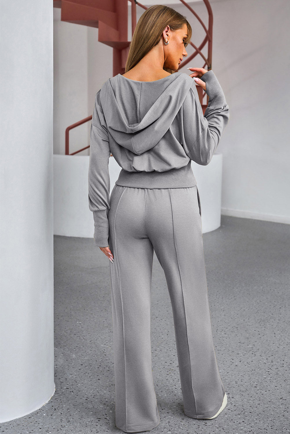 Relaxed Active Style Hoodie and Drawstring Pants Active Set - Kalizeh