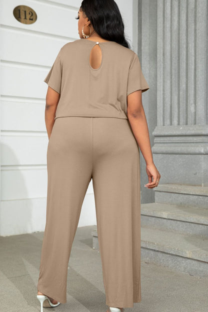 Relaxed Style Plus Size Short Sleeve Jumpsuit - Kalizeh