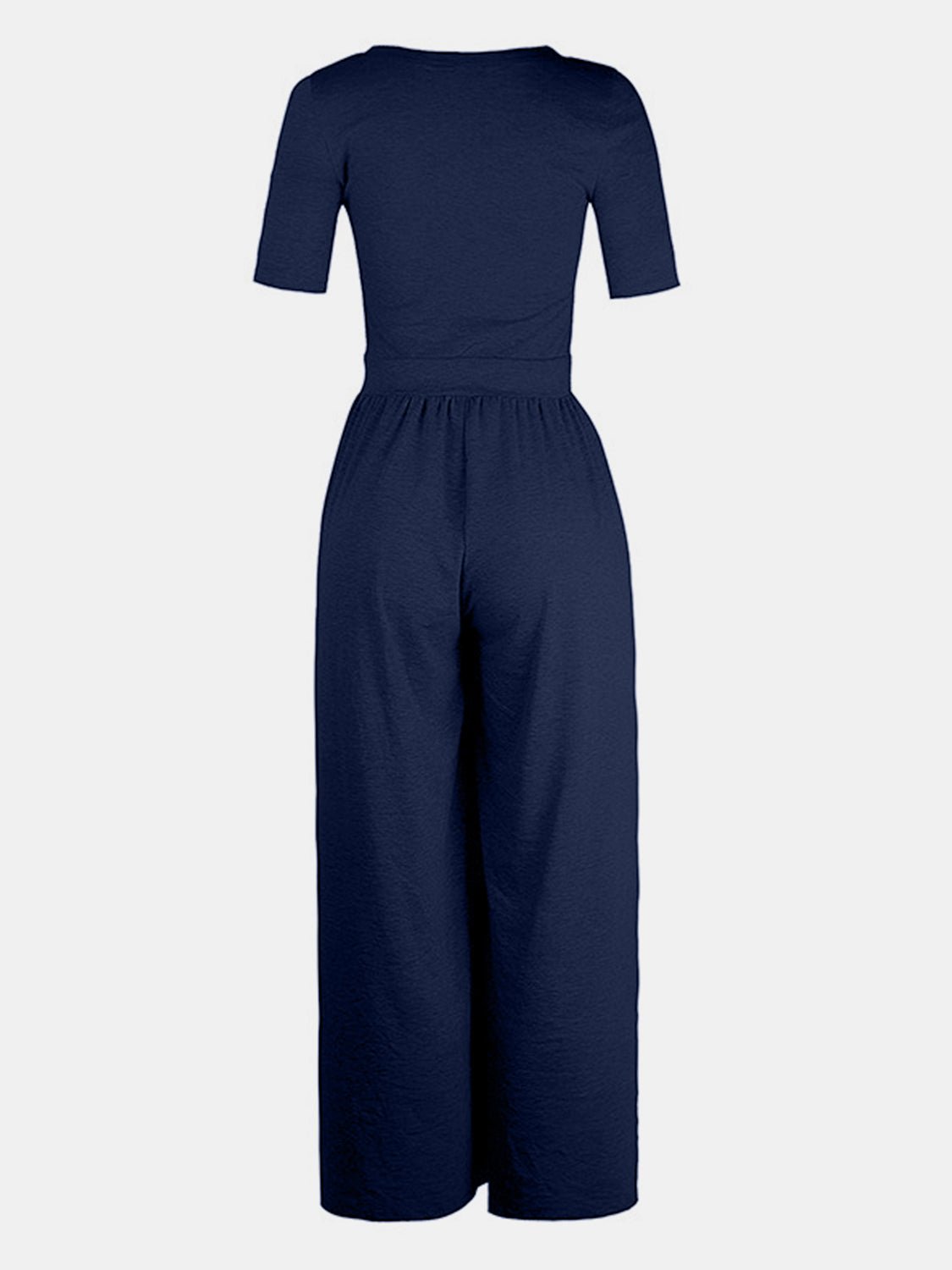 Scoop Neck Short Sleeve Jumpsuit - Kalizeh