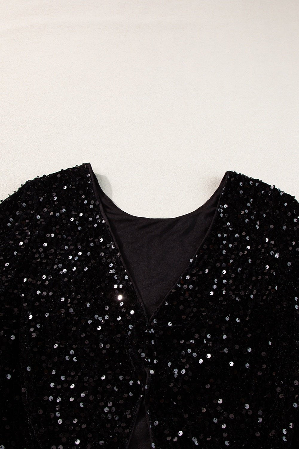 Sequin Round Neck Long Sleeve Blouse - Kalizeh