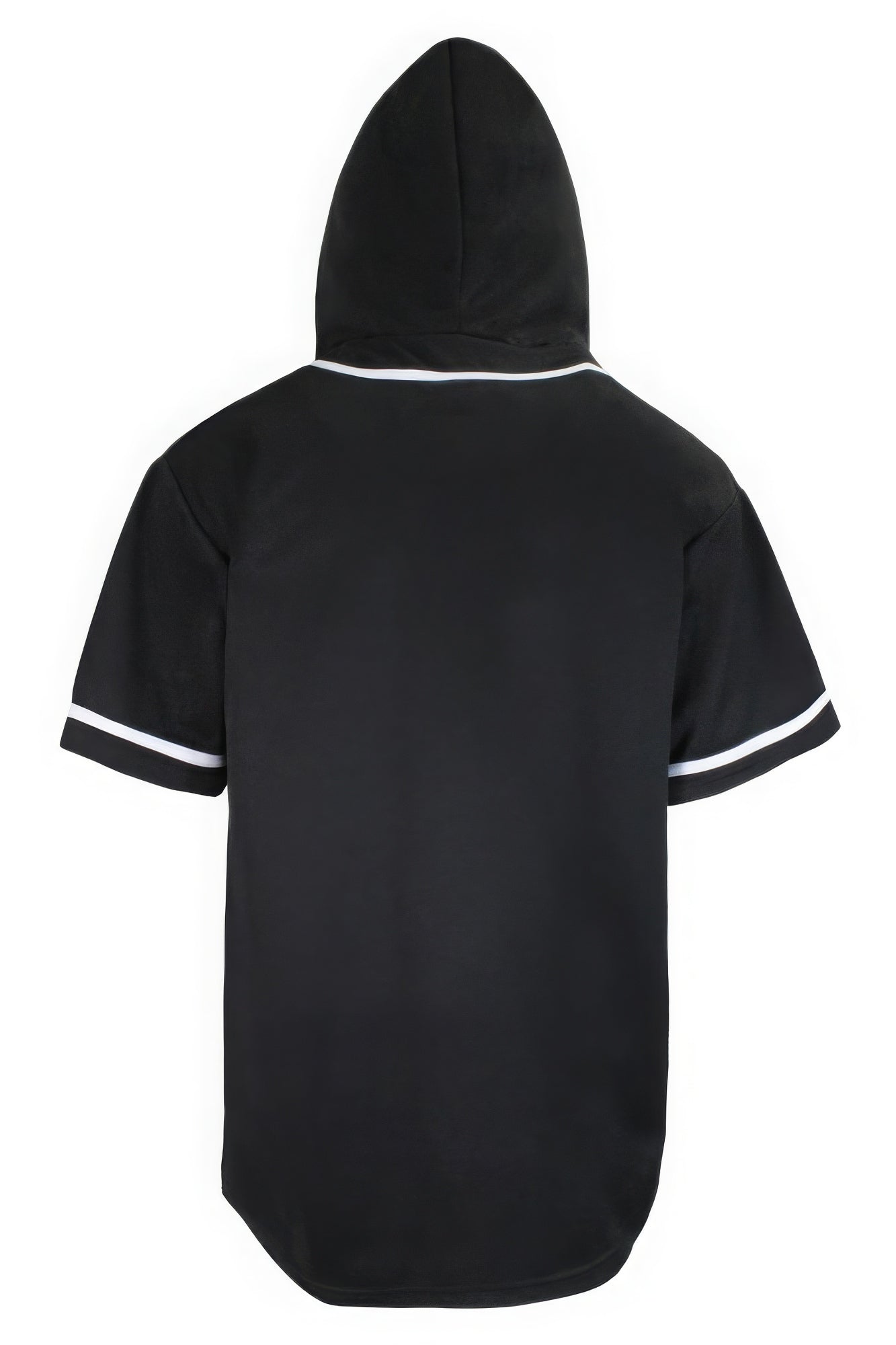 Sleek Black Hooded Baseball Jersey - Kalizeh