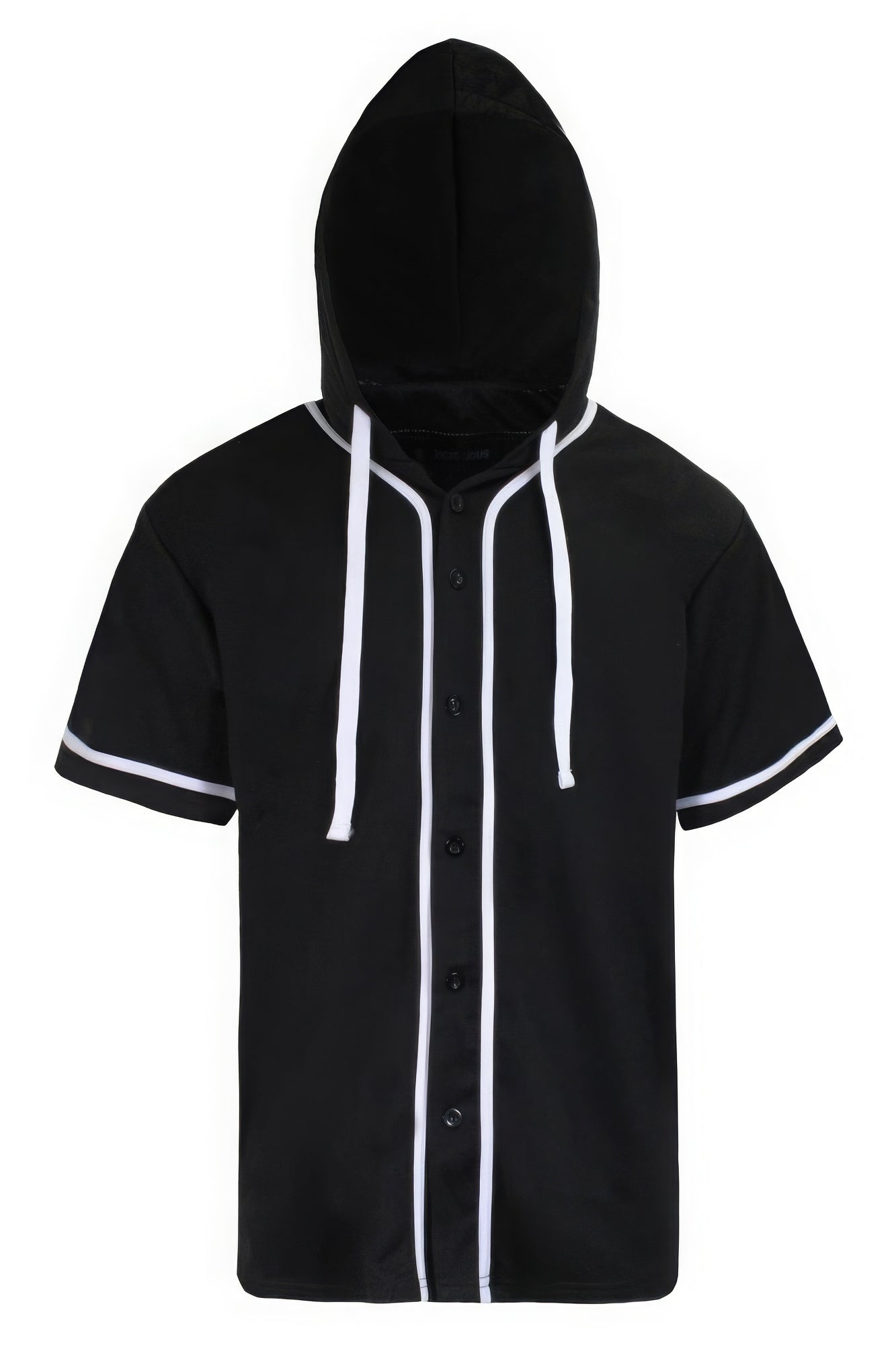 Sleek Black Hooded Baseball Jersey - Kalizeh