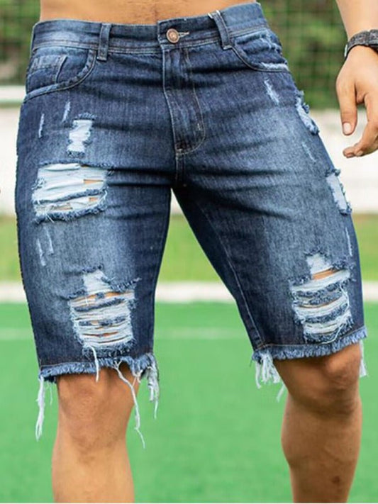 Sleek Comfort Ripped Jeans Shorts - Kalizeh