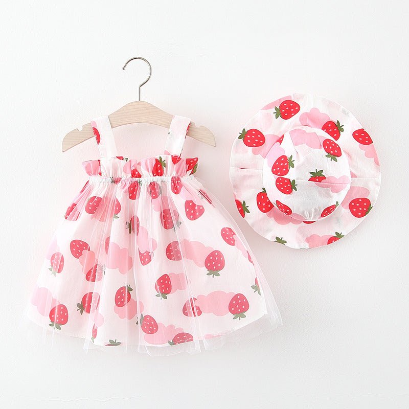 Small Fresh Fruit Suspender Skirt Set - Kalizeh