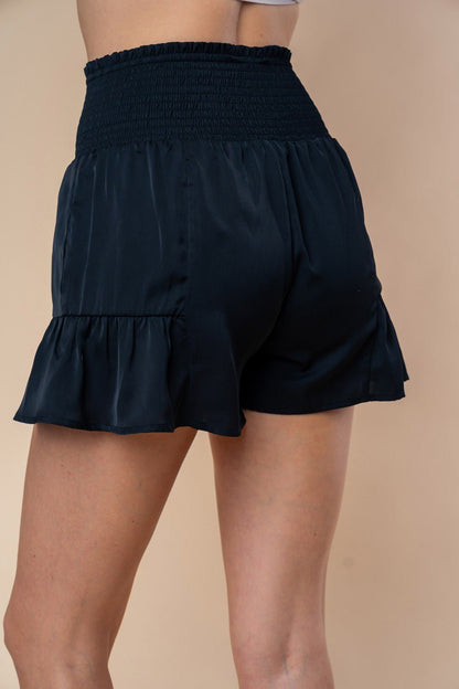 Smocked Charm High-Waisted Shorts - Kalizeh