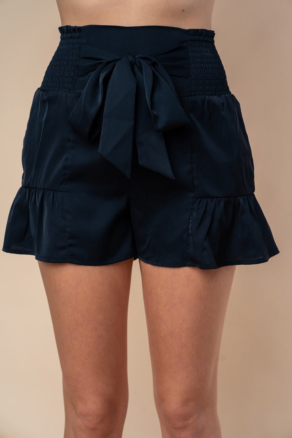 Smocked Charm High-Waisted Shorts - Kalizeh