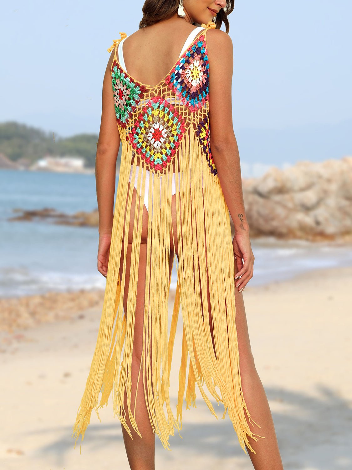 Spaghetti Strap Fringe Cover-Up - Kalizeh