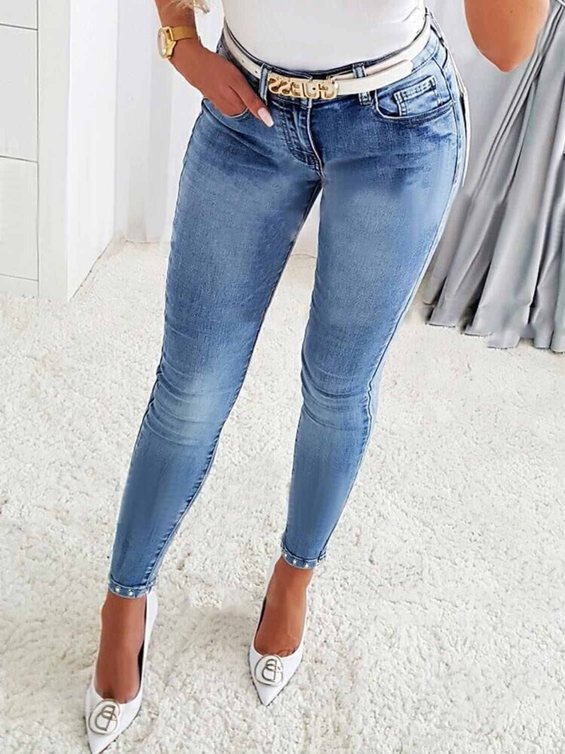 Sparkling Elegance Skinny Jeans - Kalizeh