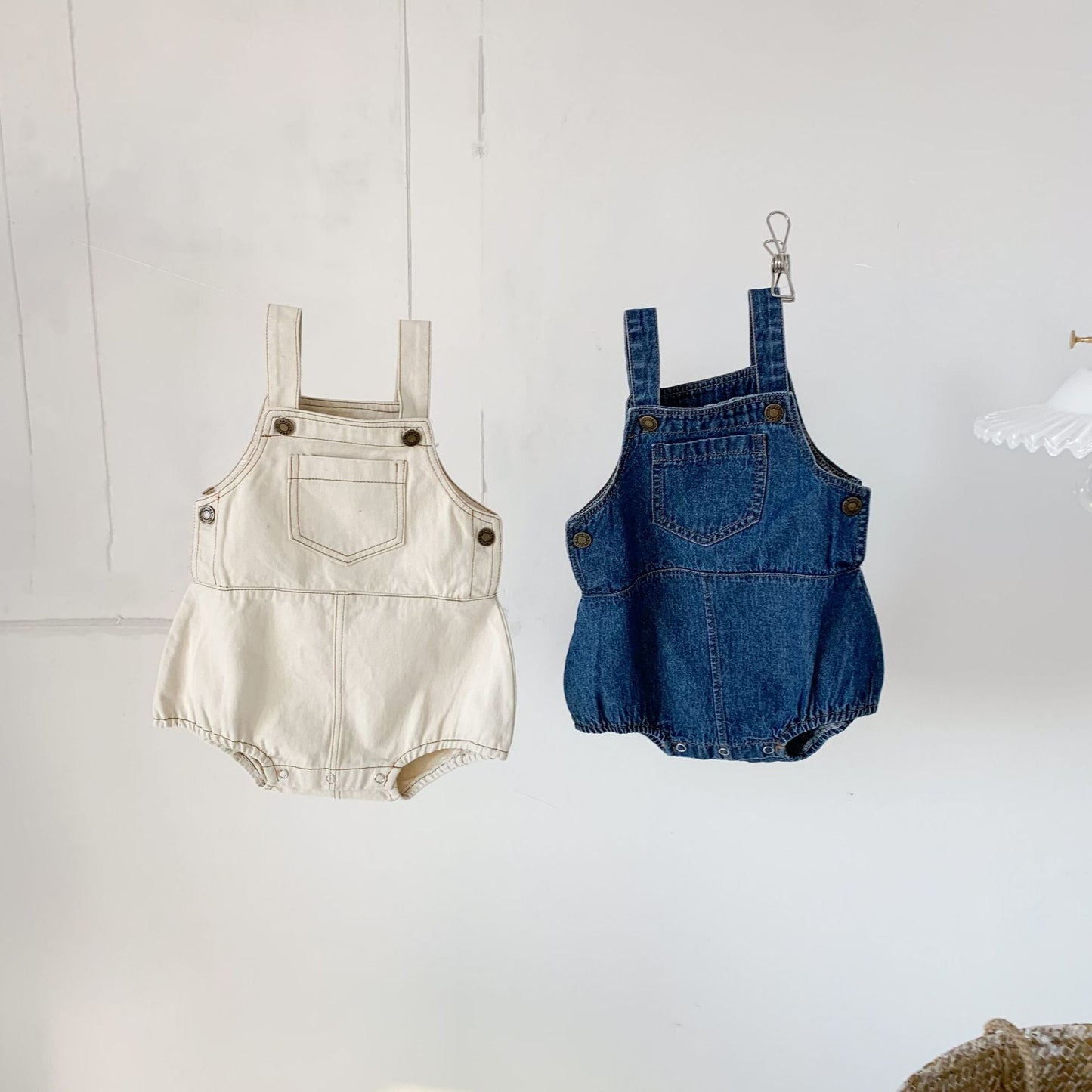 Spring and Summer Baby Denim Rompers - Kalizeh