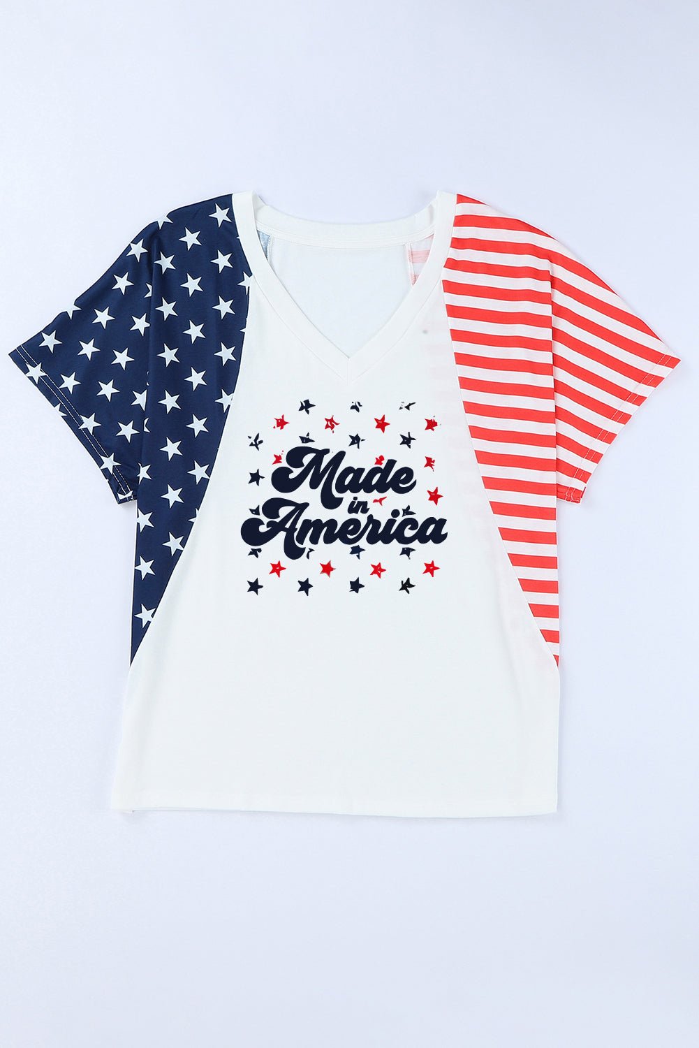 Stars and Stripes V-Neck Tee Shirt - Kalizeh