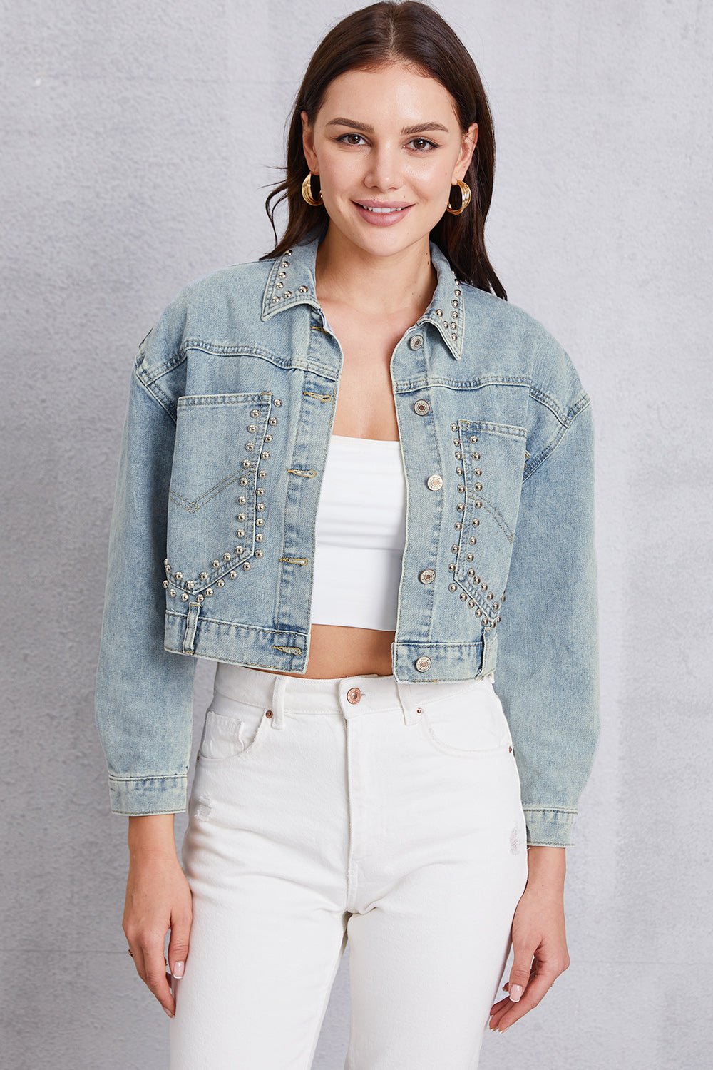 Studded Denim Jacket - Kalizeh