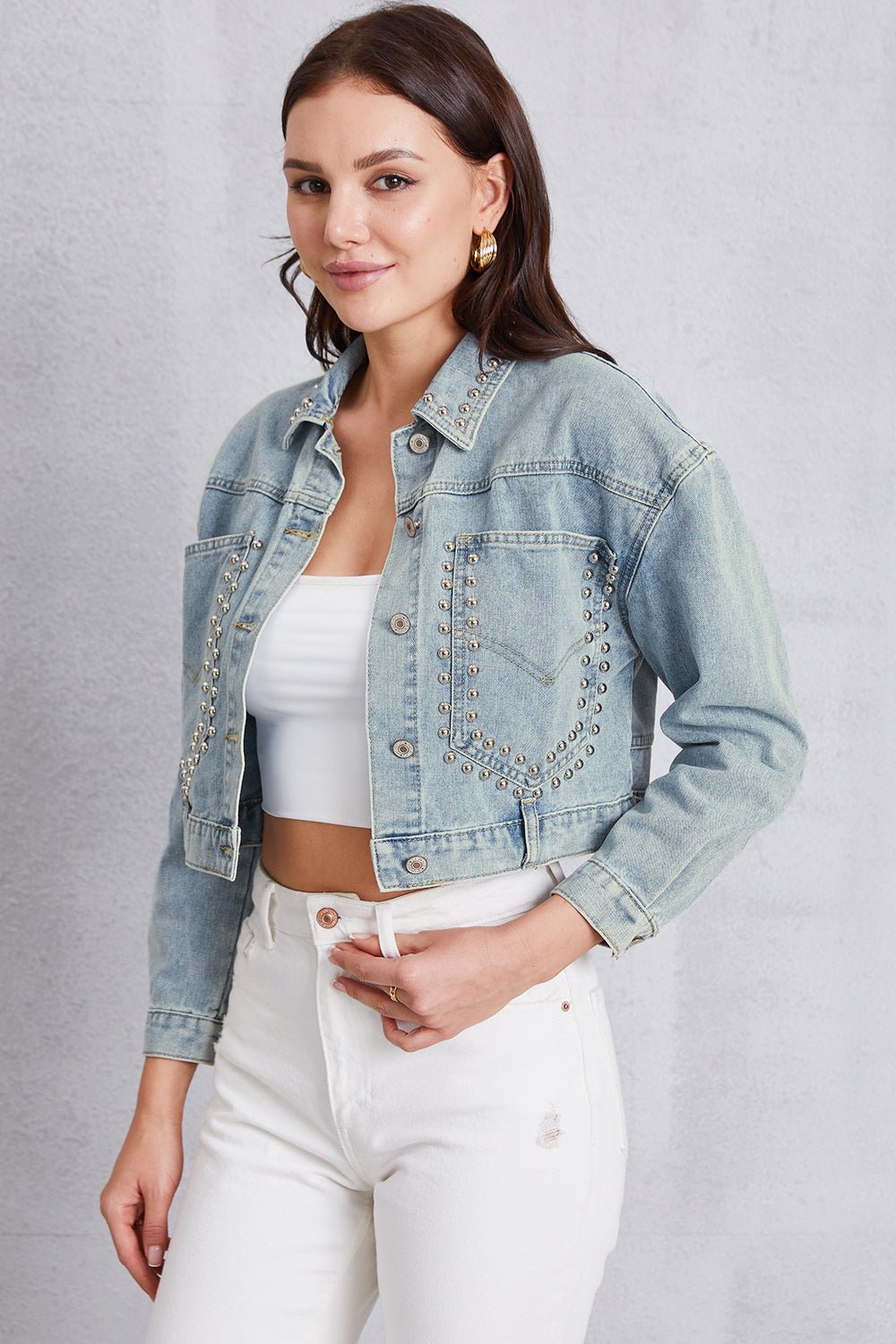 Studded Denim Jacket - Kalizeh