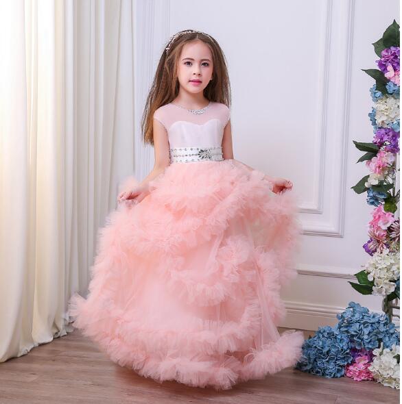 Stunning V-Back Luxury Pageant Tulle Ball Gowns for Little Princesses - Kalizeh