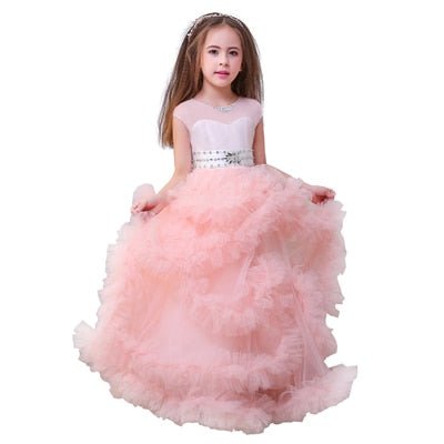 Stunning V-Back Luxury Pageant Tulle Ball Gowns for Little Princesses - Kalizeh