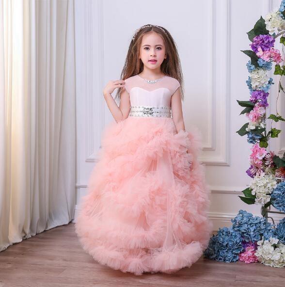 Stunning V-Back Luxury Pageant Tulle Ball Gowns for Little Princesses - Kalizeh