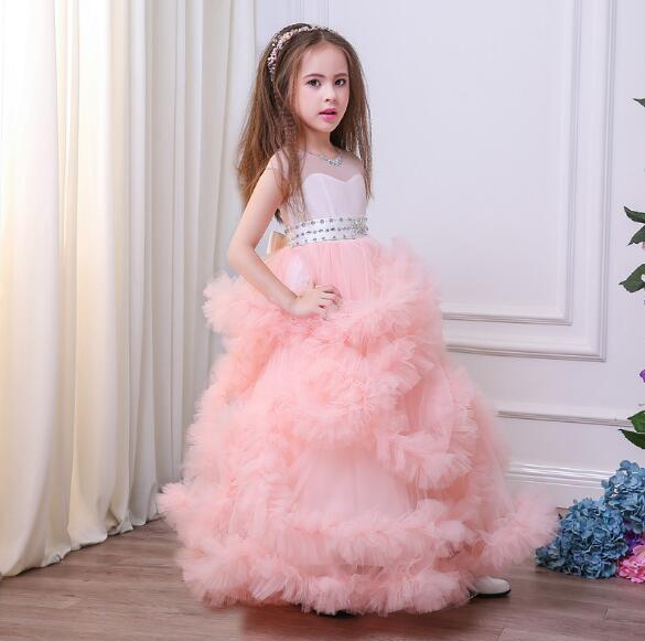 Stunning V-Back Luxury Pageant Tulle Ball Gowns for Little Princesses - Kalizeh