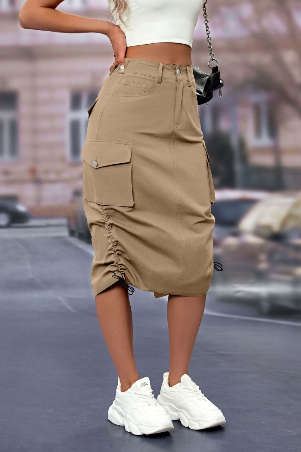 Stylish Drawstring Slit Skirt - Kalizeh