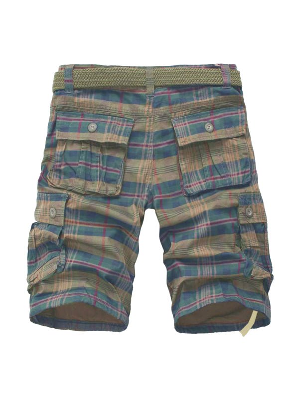 Stylish Summer Plaid Cargo Shorts - Kalizeh