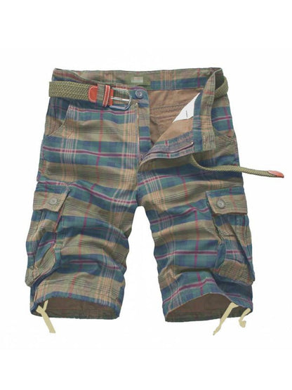 Stylish Summer Plaid Cargo Shorts - Kalizeh