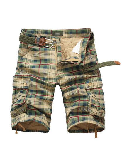 Stylish Summer Plaid Cargo Shorts - Kalizeh