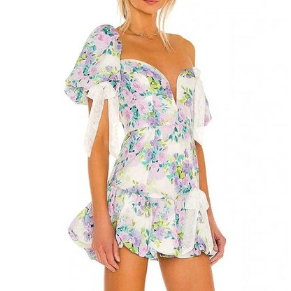 Summer Beach Party Lace Ruffled Mini Dress - Kalizeh