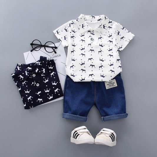 Toddler Crowned Print Outfit Set - Kalizeh