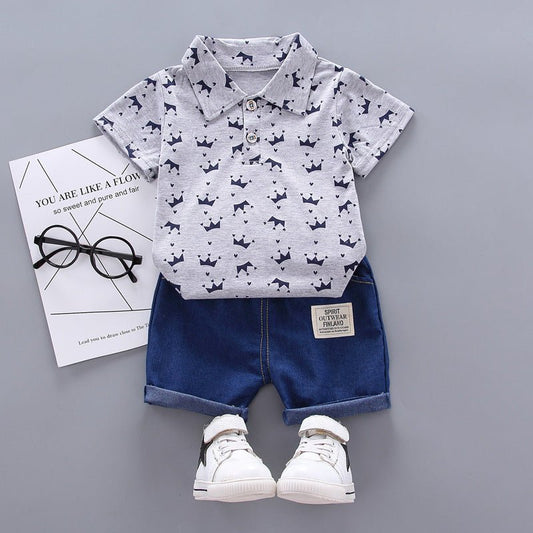 Toddler Crowned Print Outfit Set - Kalizeh