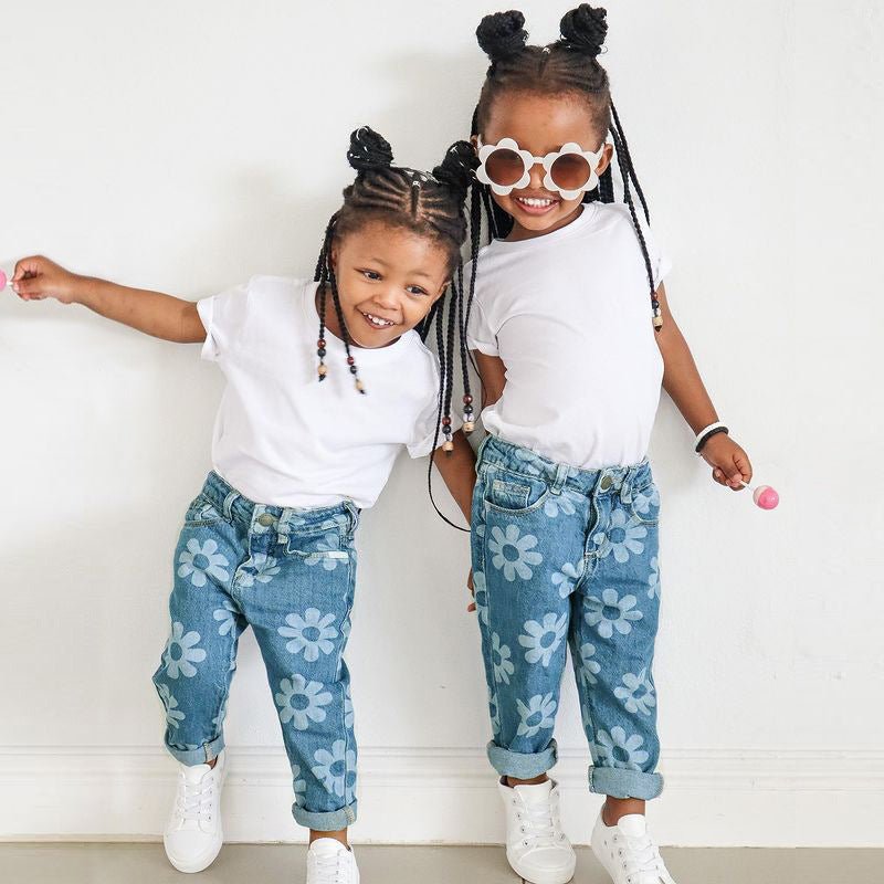 Trendy Children's Printed Denim Jeans - Kalizeh