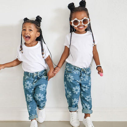 Trendy Children's Printed Denim Jeans - Kalizeh