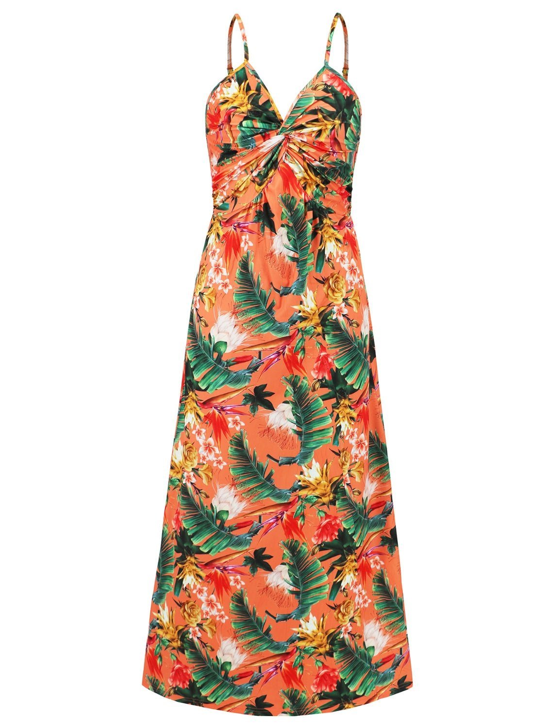 Twisted Floral V-Neck Camisole Dress - Kalizeh