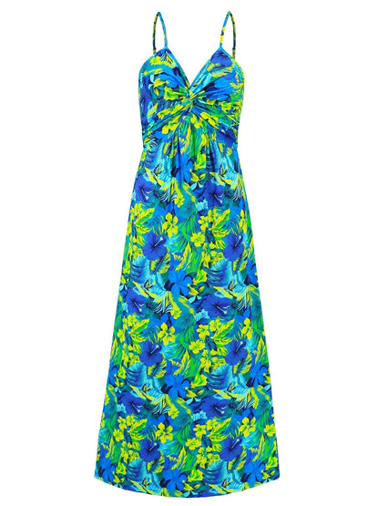 Twisted Floral V-Neck Camisole Dress - Kalizeh