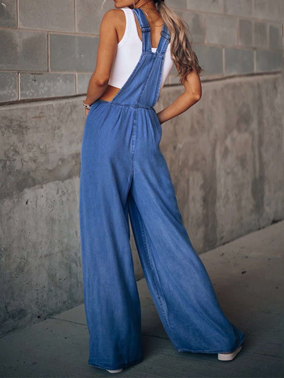 Urban Edge Wide Leg Denim Overalls - Kalizeh