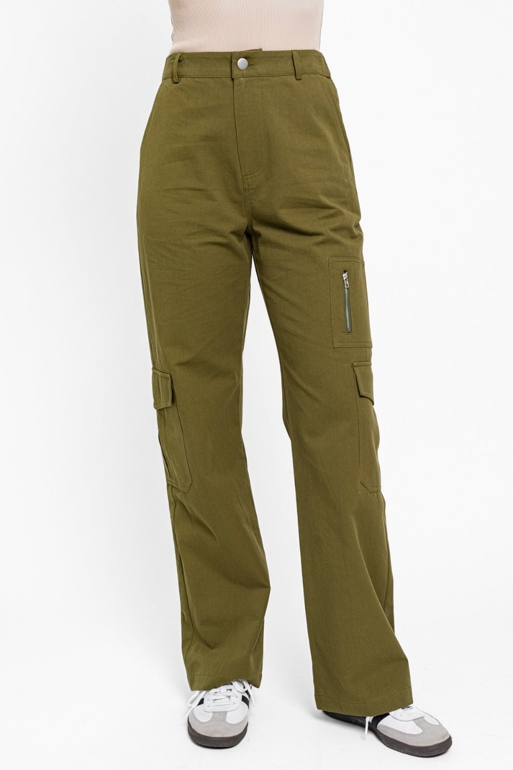 Urban Explorer High Waisted Wide Leg Cargo Pants - Kalizeh