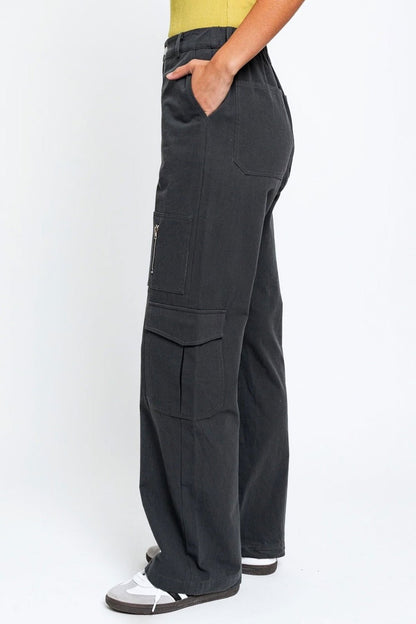 Urban Explorer High Waisted Wide Leg Cargo Pants - Kalizeh