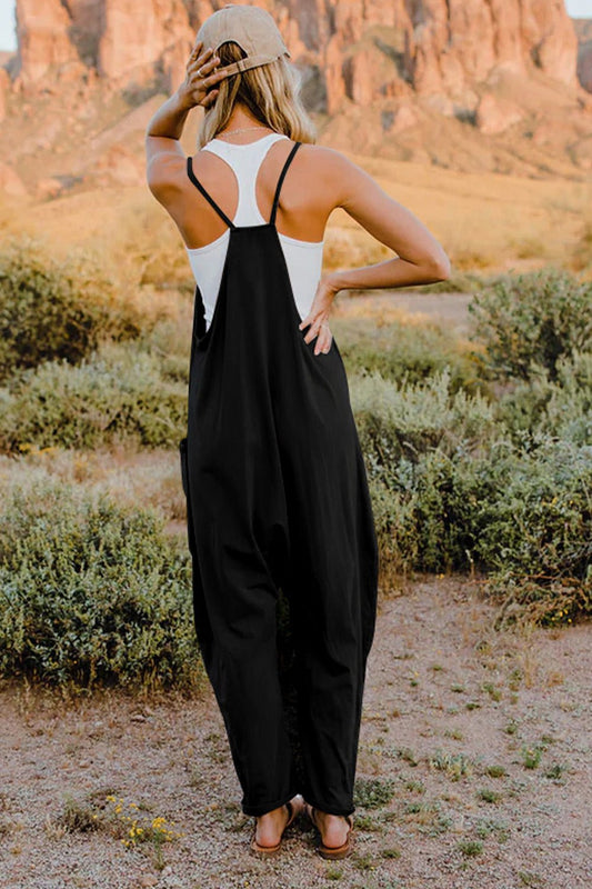 Versatile V-Neck Sleeveless Jumpsuit with Pockets - Kalizeh