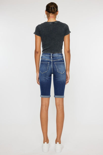 Whisker Chic Button Fly Denim Shorts - Kalizeh