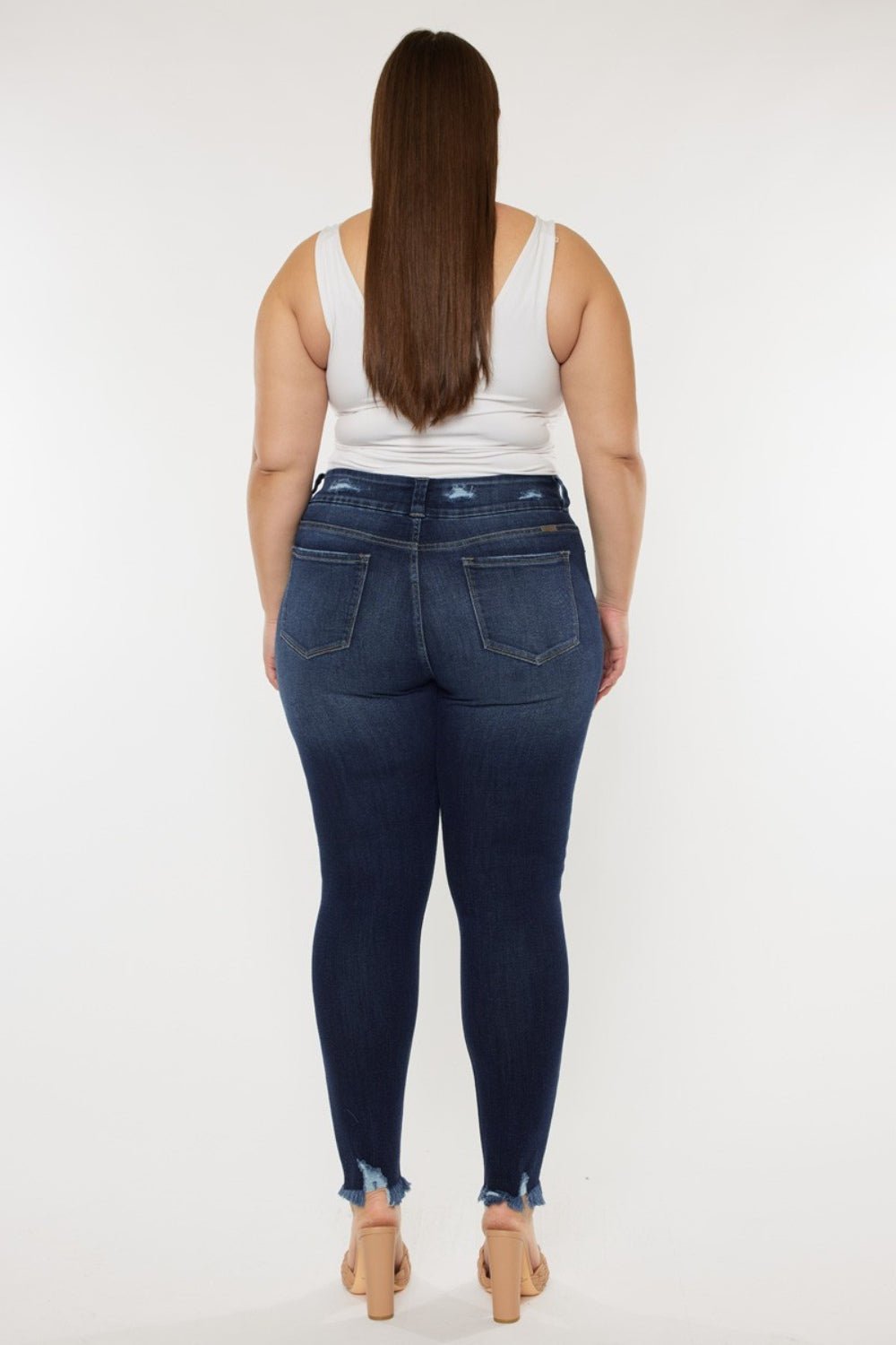 Whisker Wonder Raw Hem High Waist Jeans - Kalizeh