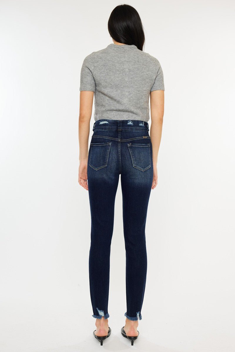 Whisker Wonder Raw Hem High Waist Jeans - Kalizeh