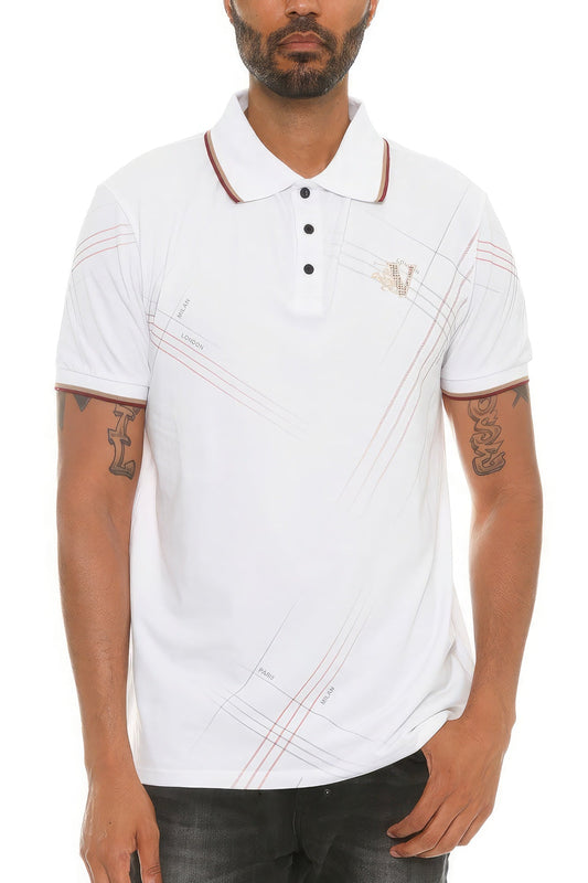 White Version Couture Polo Button Down Shirt - Kalizeh